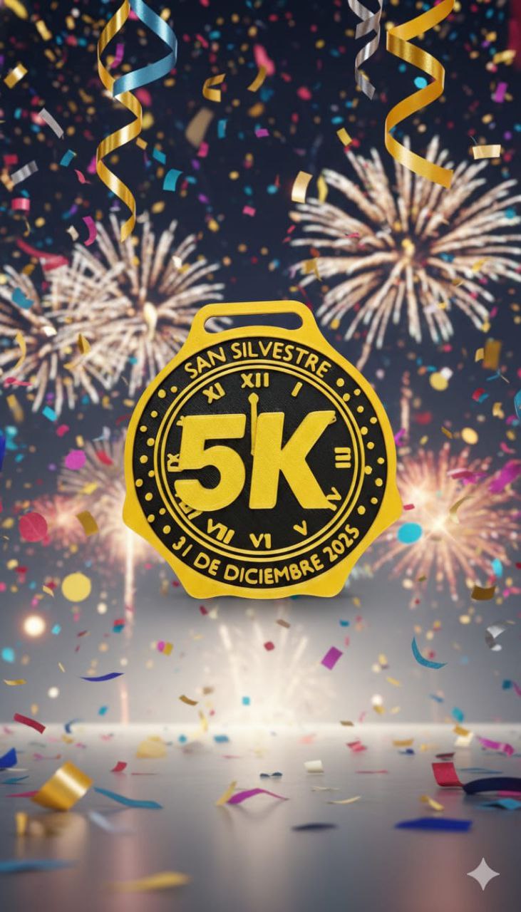 Medalla de finalista San Silvestre 5K 2025